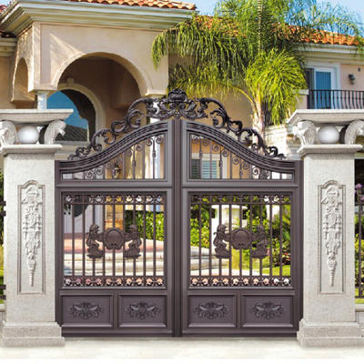 Metal Driveway Gate For Courtyard With Powder Coating