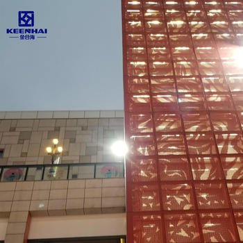 Red color laser cutting pattern facade aluminum single panel